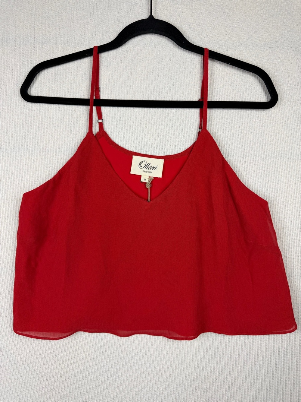 NWT Ollari New York Red Cami Blouse Size Medium